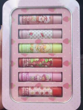 Set Of 6 Strawberry Shortcake Lip Balms New In Gift Ready Tin